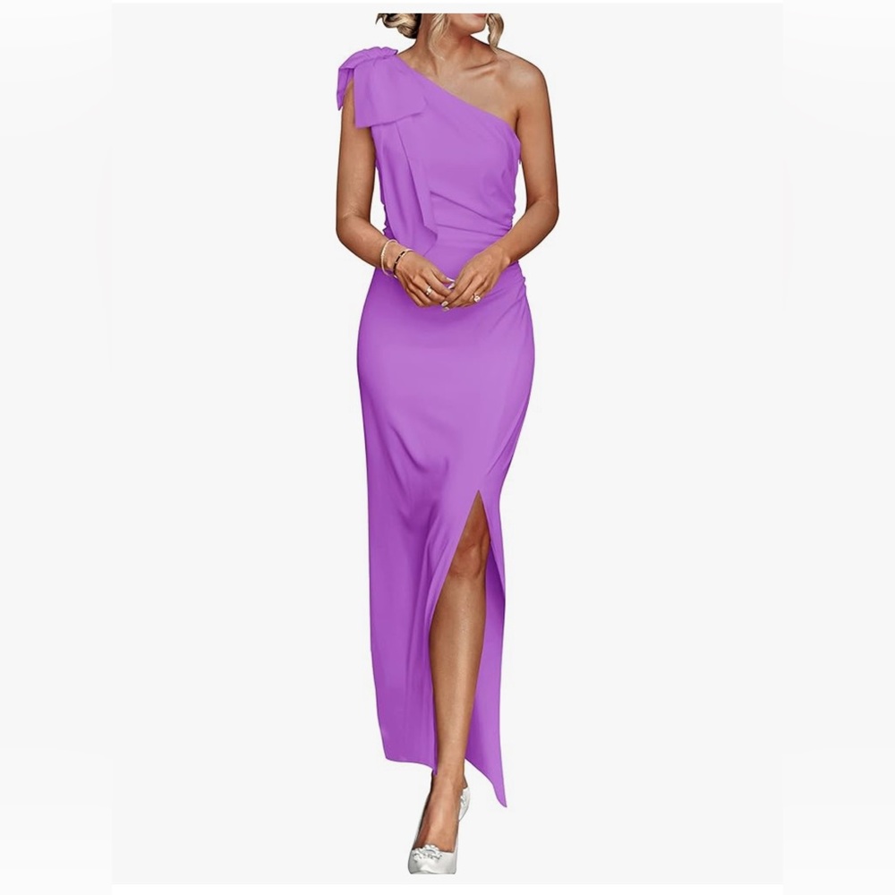 Elegant Purple One-Shoulder Dress